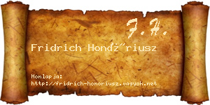 Fridrich Honóriusz névjegykártya